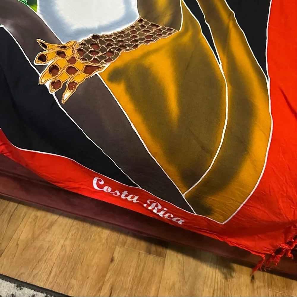 Vintage Pura Vida Costa Rica Tropical Jungle Monkey Sarong Scarf Blanket READ